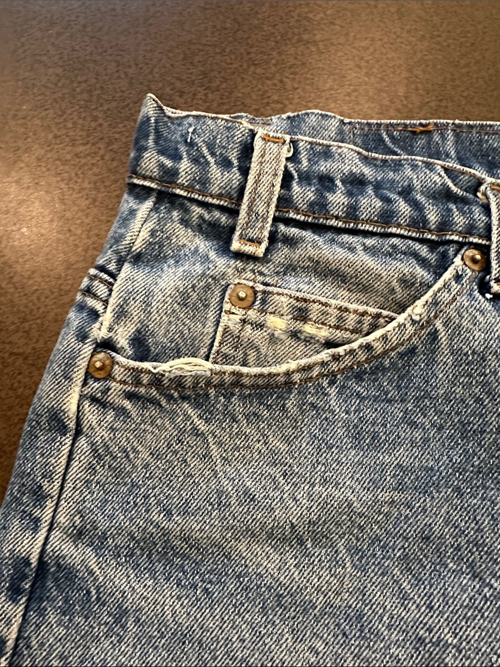 Vintage 1985 Levi’s 501 Orange Tab Jeans 34x30 USA Faded Distressed Hem - Picture 8 of 17